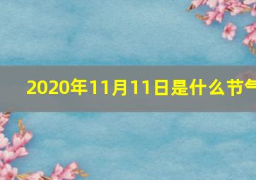 2020年11月11日是什么节气