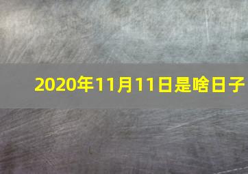 2020年11月11日是啥日子