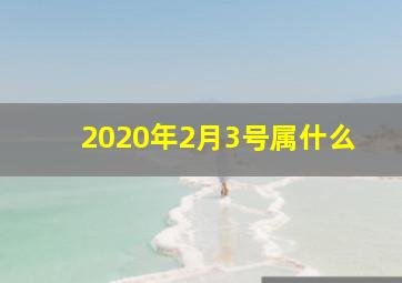 2020年2月3号属什么