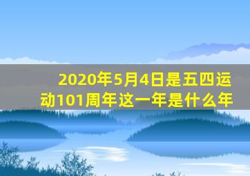 2020年5月4日是五四运动101周年这一年是什么年