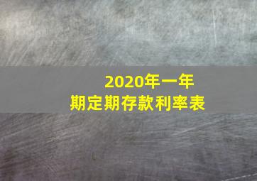 2020年一年期定期存款利率表