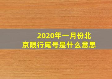 2020年一月份北京限行尾号是什么意思