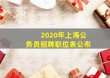 2020年上海公务员招聘职位表公布