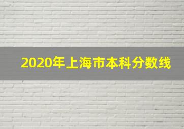 2020年上海市本科分数线