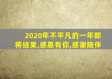 2020年不平凡的一年即将结束,感恩有你,感谢陪伴