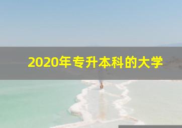 2020年专升本科的大学