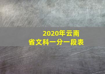 2020年云南省文科一分一段表