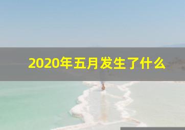 2020年五月发生了什么