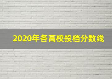 2020年各高校投档分数线