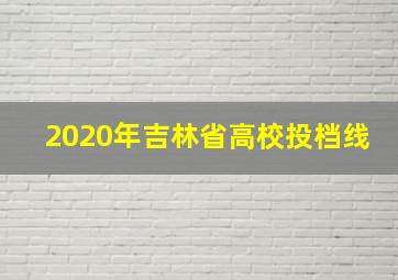 2020年吉林省高校投档线