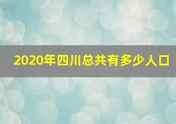 2020年四川总共有多少人口