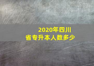 2020年四川省专升本人数多少