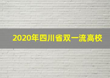 2020年四川省双一流高校