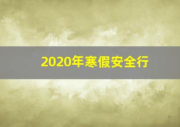 2020年寒假安全行