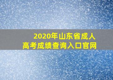 2020年山东省成人高考成绩查询入口官网