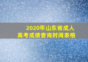 2020年山东省成人高考成绩查询时间表格