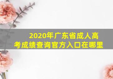 2020年广东省成人高考成绩查询官方入口在哪里