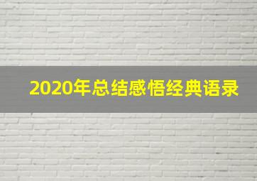 2020年总结感悟经典语录