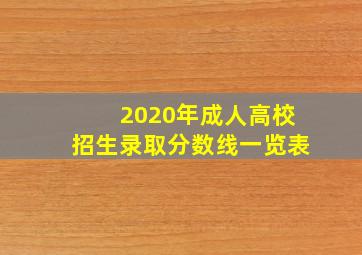 2020年成人高校招生录取分数线一览表