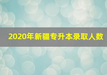 2020年新疆专升本录取人数