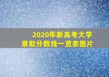 2020年新高考大学录取分数线一览表图片