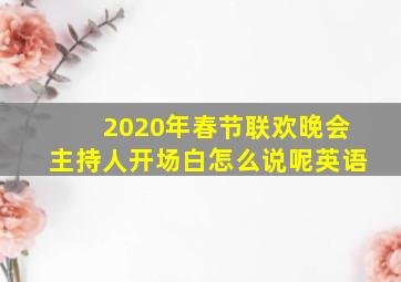 2020年春节联欢晚会主持人开场白怎么说呢英语