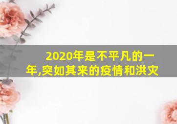 2020年是不平凡的一年,突如其来的疫情和洪灾