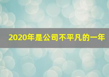 2020年是公司不平凡的一年