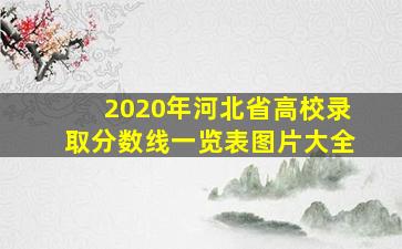 2020年河北省高校录取分数线一览表图片大全