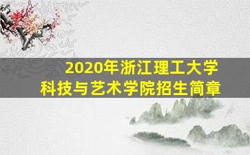 2020年浙江理工大学科技与艺术学院招生简章