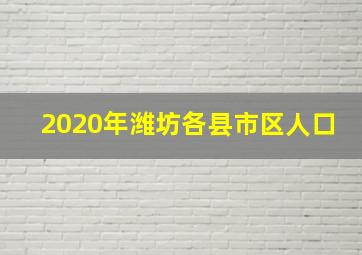 2020年潍坊各县市区人口