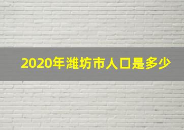 2020年潍坊市人口是多少