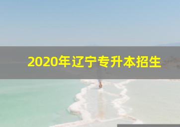 2020年辽宁专升本招生