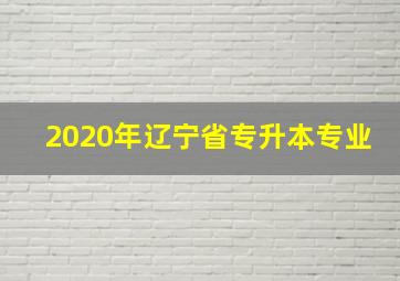 2020年辽宁省专升本专业