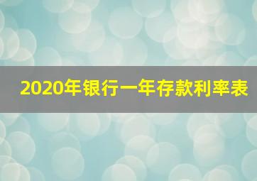 2020年银行一年存款利率表