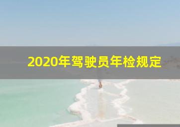 2020年驾驶员年检规定