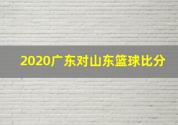 2020广东对山东篮球比分