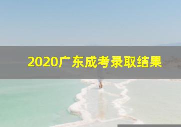 2020广东成考录取结果