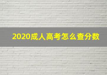 2020成人高考怎么查分数