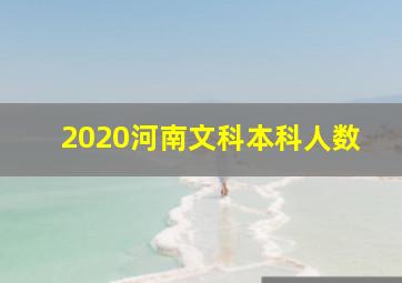 2020河南文科本科人数