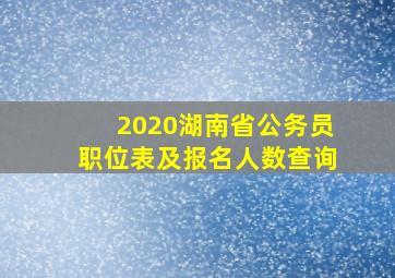 2020湖南省公务员职位表及报名人数查询