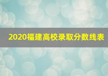 2020福建高校录取分数线表