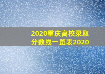 2020重庆高校录取分数线一览表2020