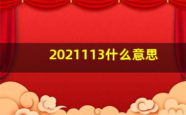 2021113什么意思