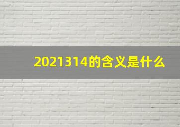 2021314的含义是什么