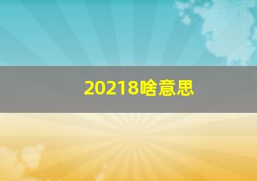 20218啥意思