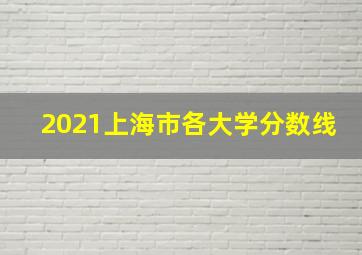 2021上海市各大学分数线