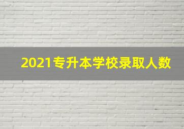 2021专升本学校录取人数