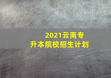 2021云南专升本院校招生计划