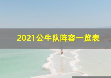 2021公牛队阵容一览表